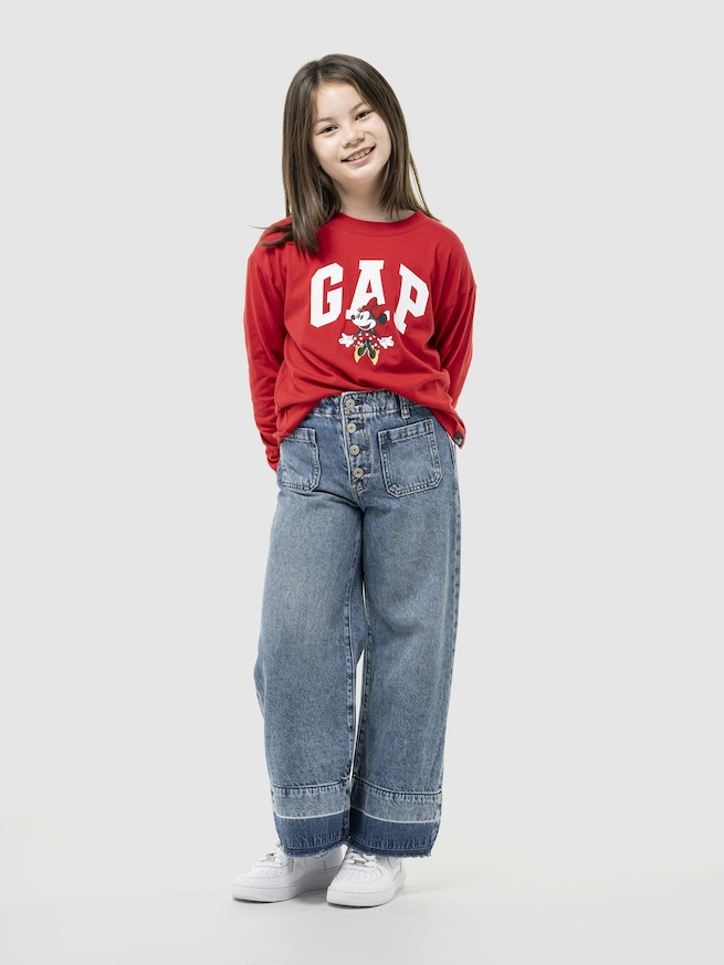 Gap x ディズニー オーバーサイズ GAPロゴ Tシャツ (キッズ)-1