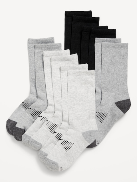Gender-Neutral Crew Go-Dry Socks 6-Pack for Kids