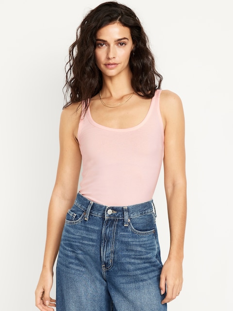 First-Layer Scoop-Neck Tank Top
