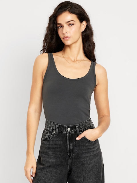 First-Layer Scoop-Neck Tank Top