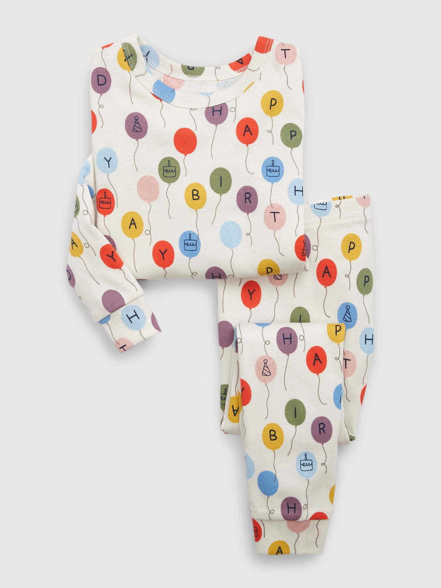 PYJAMA EN COTON BIOLOGIQUE À MOTIF DE BALLON DE FÊTE POUR BÉBÉ ET TOUT-PETIT
