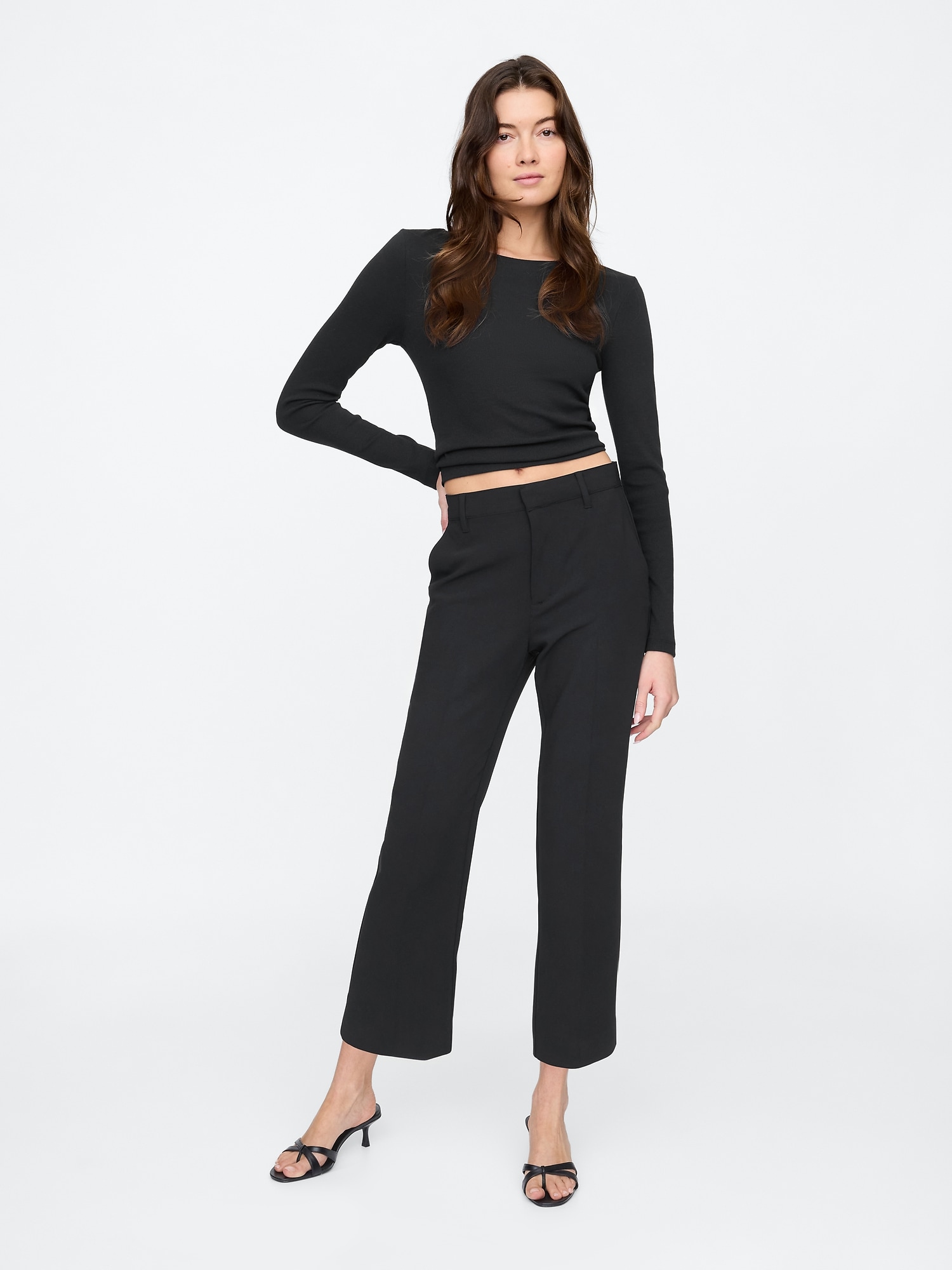High Rise Easy Straight-Leg Pants