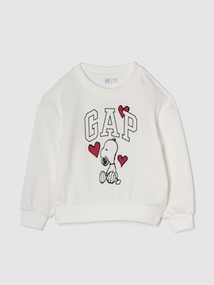 GapKids | ピーナッツ オーバーサイズ バレンタイン GAPロゴ スウェット・トレーナー