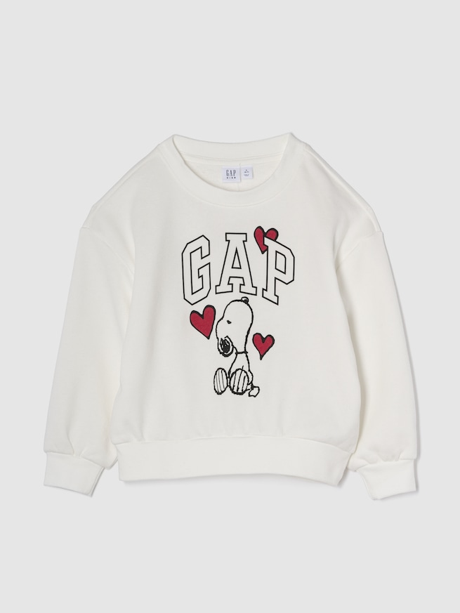 GapKids | ピーナッツ オーバーサイズ バレンタイン GAPロゴ スウェット・トレーナー-0