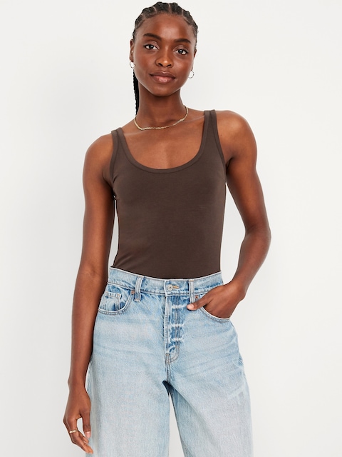 First-Layer Scoop-Neck Tank Top