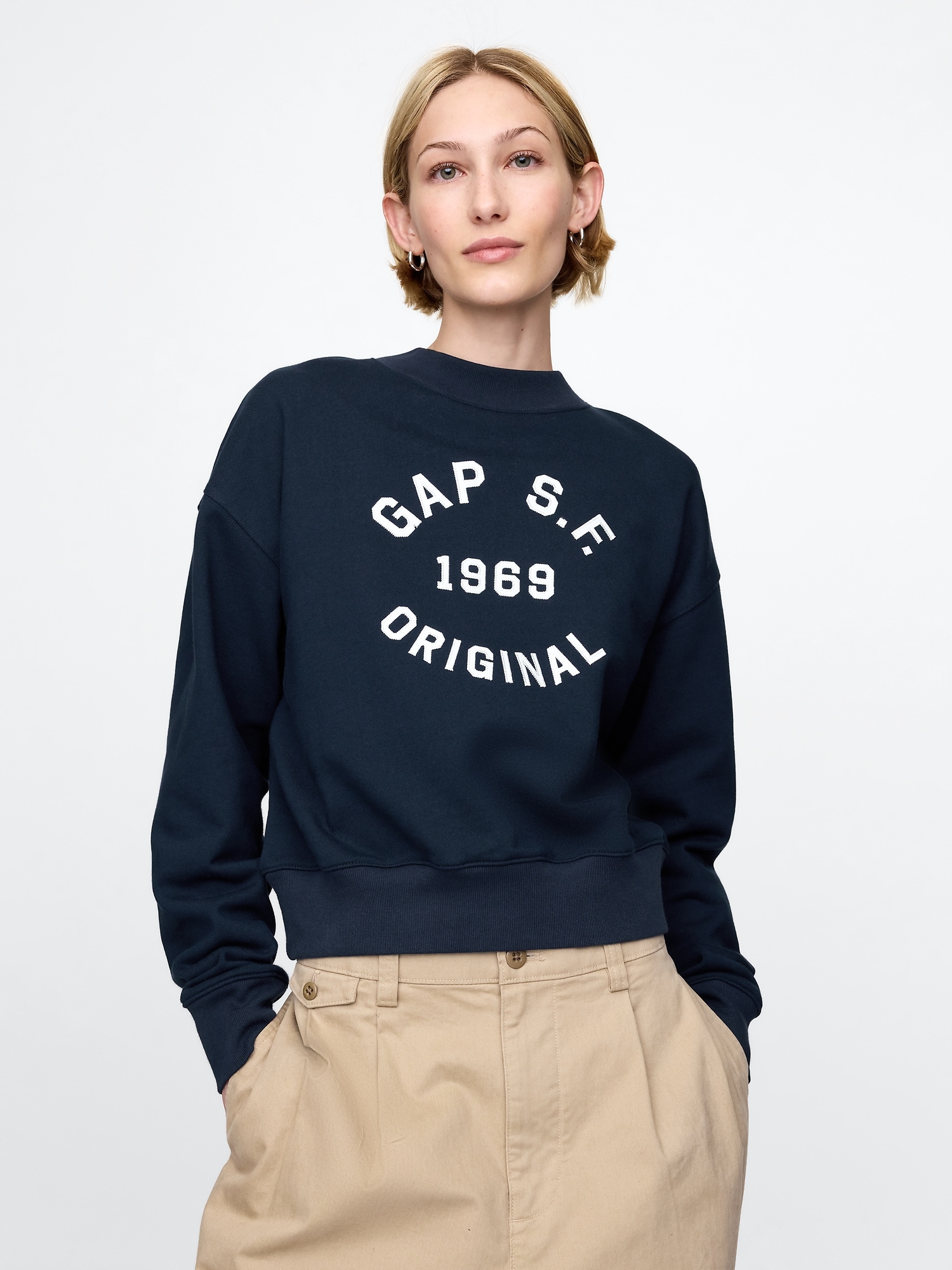 Gap ヘビーウェイト フレンチテリー クロップド スウェットシャツ