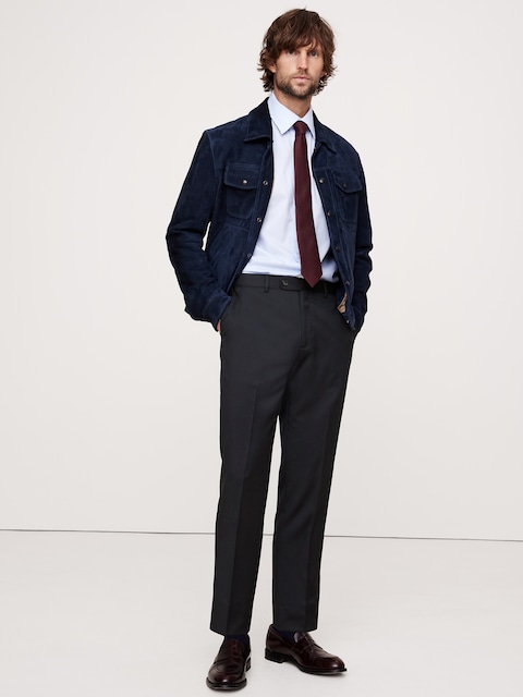 PANTALON DE COMPLET EN TISSU ITALIEN À MOTIF PIED-DE-POULE