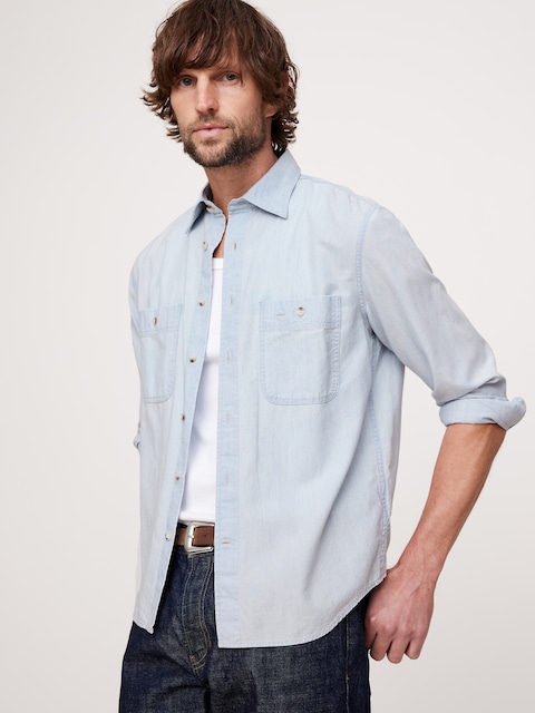 Standard-Fit Chambray Shirt