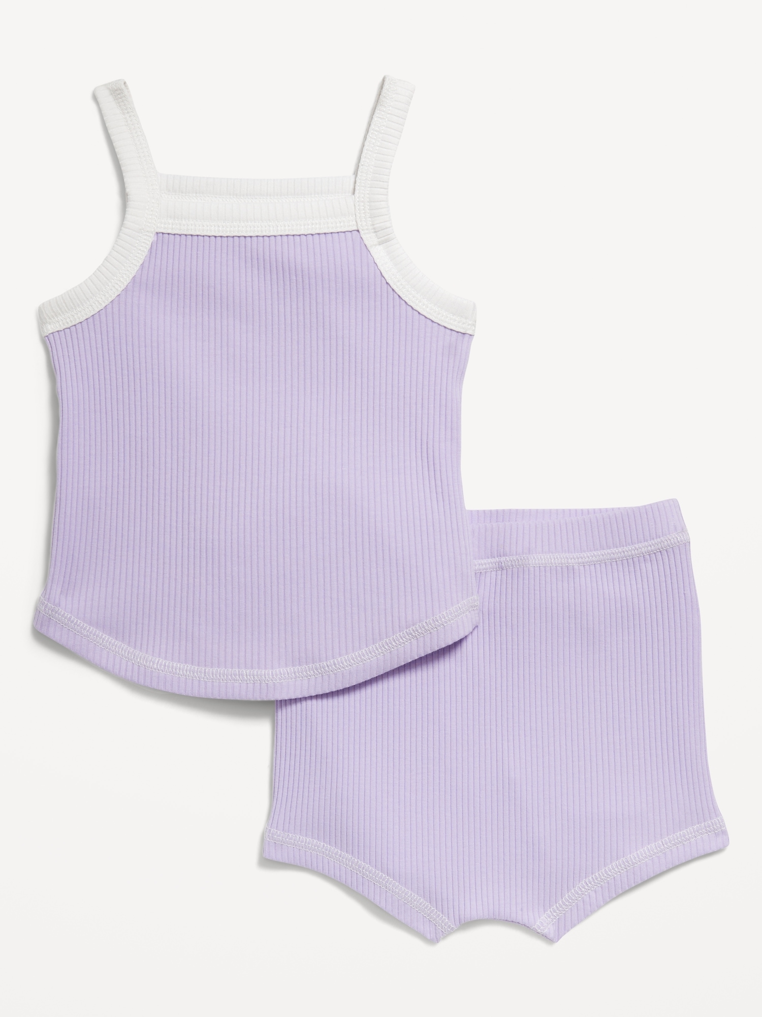 ENSEMBLE DE CAMISOLE ET SHORT CÔTELÉS POUR BÉBÉ