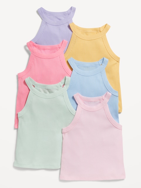 CAMISOLE BAIN DE SOLEIL AJUSTÉE POUR TOUTE-PETITE FILLE (PAQUET DE 6) - Arc-En