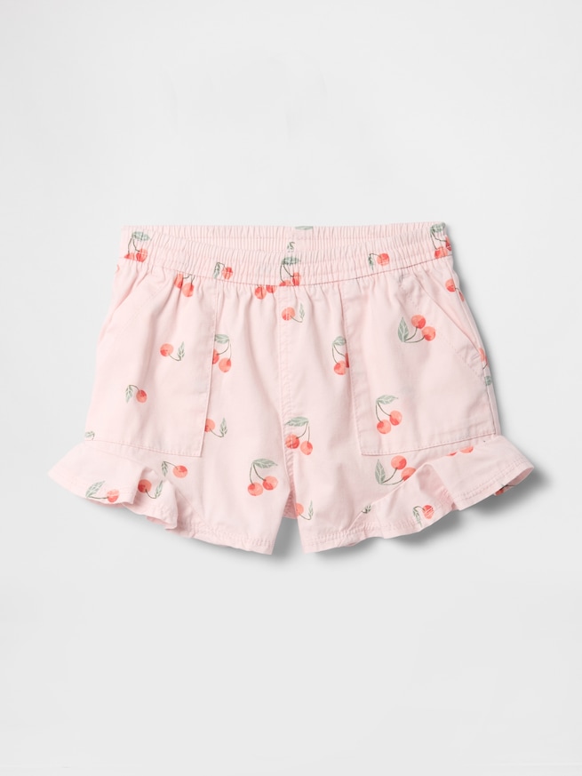 babyGap ツイル ラッフルフリル プルオン ショートパンツ-0