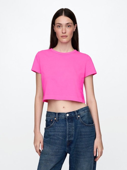 オーガニックコットン ヴィンテージソフト クロップドTシャツ