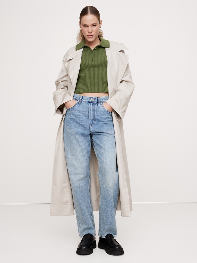 BANANA REPUBLIC公式オンラインストア | リブ クロップド ニットポロ 