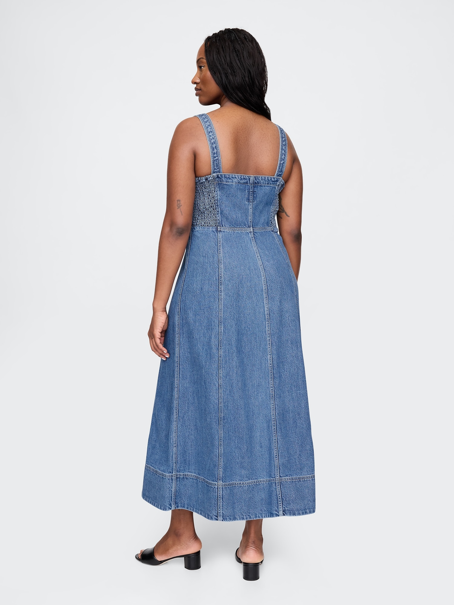 UltraSoft Denim Zip-Front Maxi Dress
