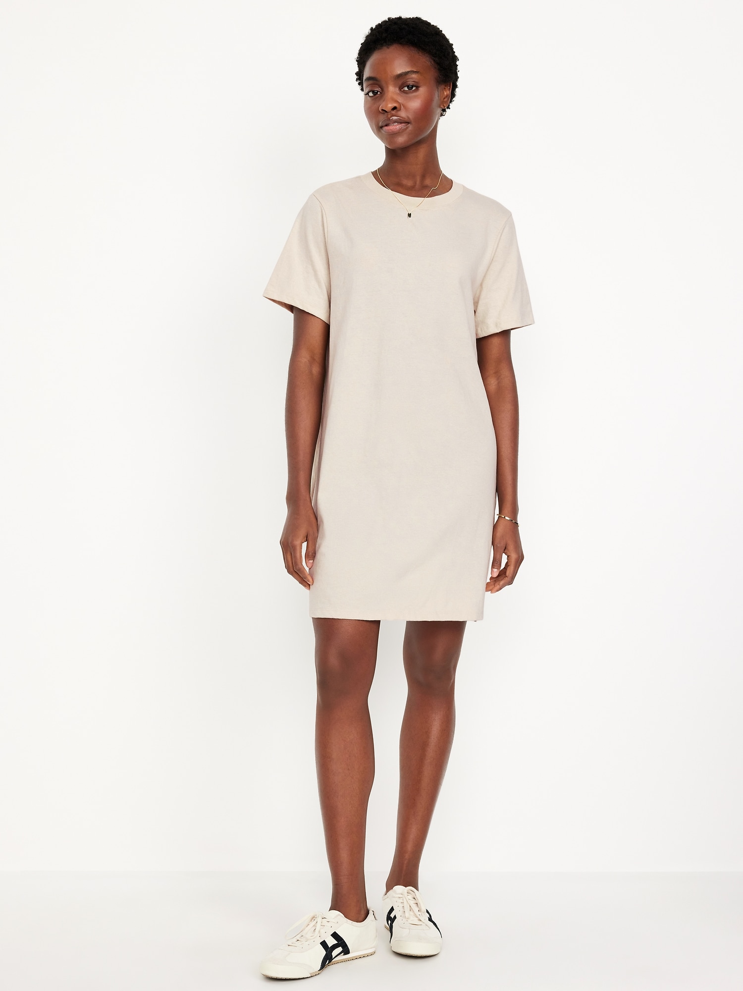 Vintage Crew-Neck Mini T-Shirt Dress