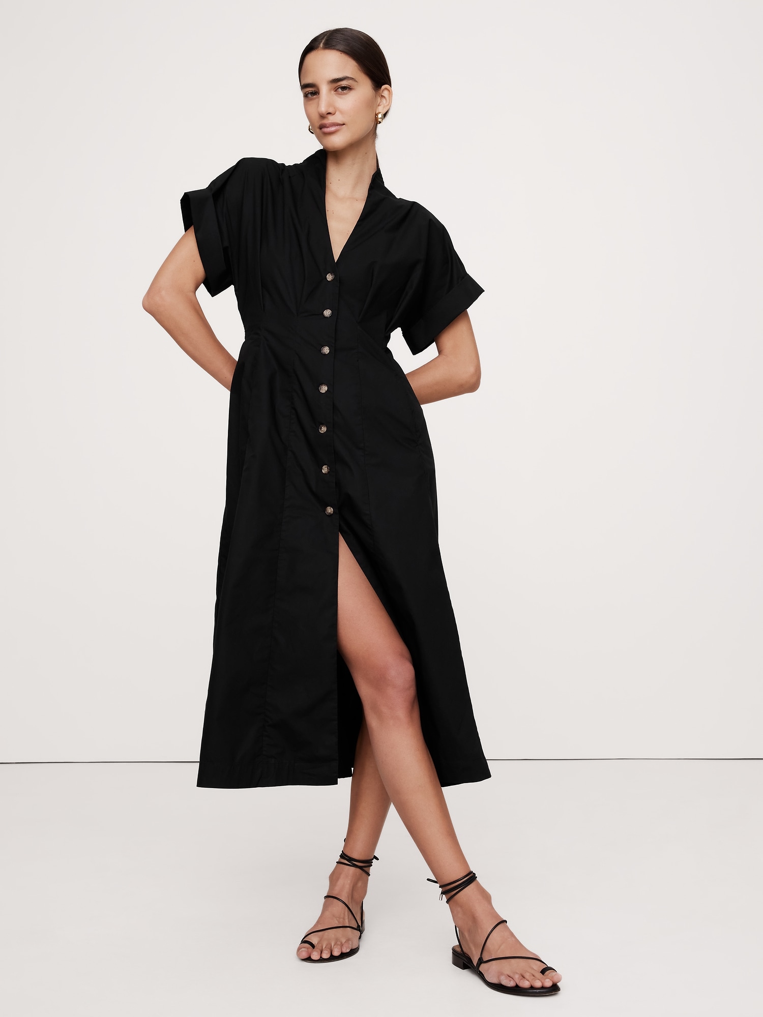ROBE-CHEMISIER EN POPELINE DE COTON
