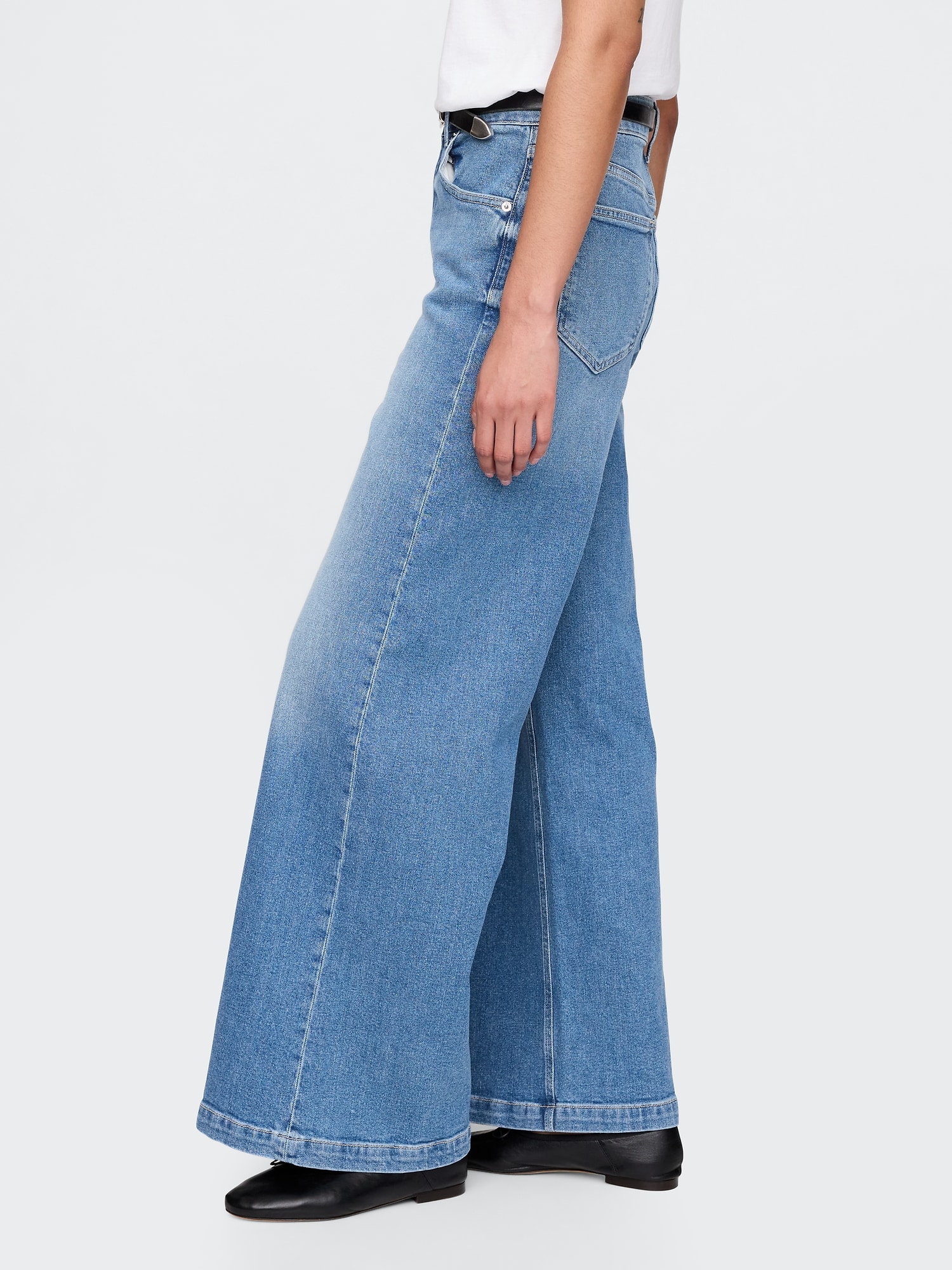 High Rise Stride Wide-Leg Jeans