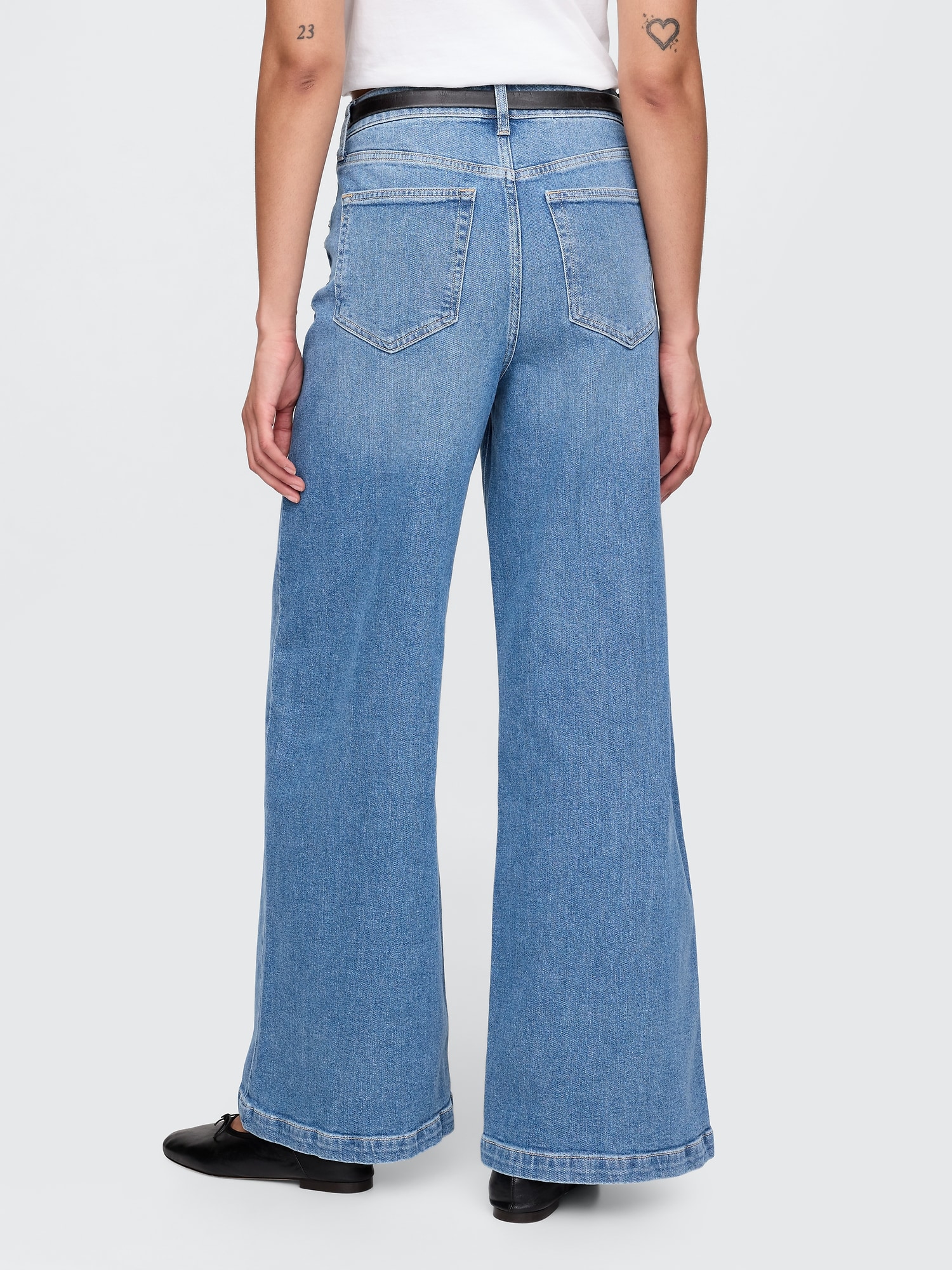 High Rise Stride Wide-Leg Jeans