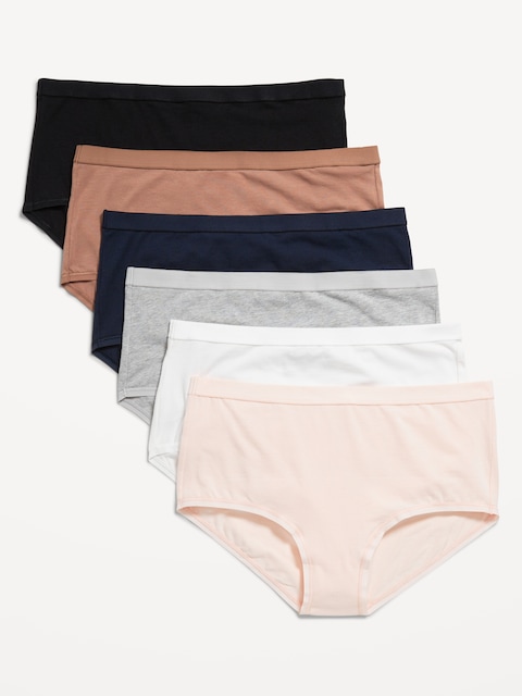 High-Waisted Everyday Brief Cotton Underwear 6-Pack