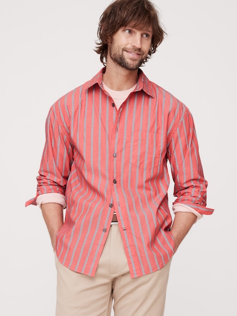 CHEMISE DÉCONTRACTÉE EN POPELINE DÉLAVÉE