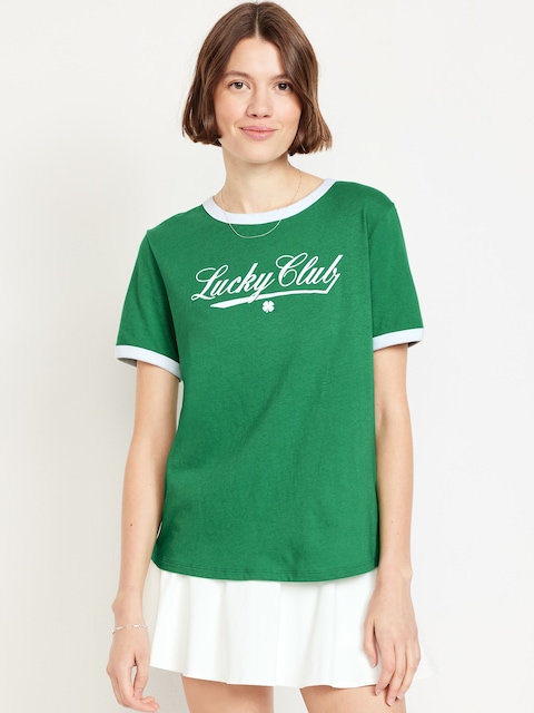 T-SHIRT PASSE-PARTOUT À IMPRIMÉ CONTRASTANT