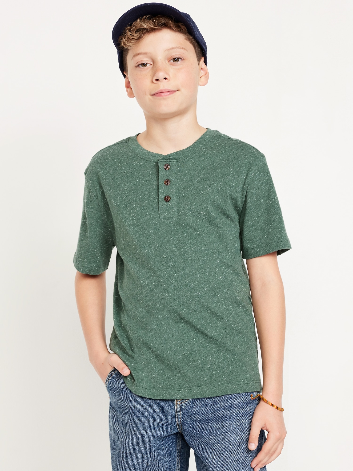 T-SHIRT HENLEY À MANCHES COURTES POUR GARÇON