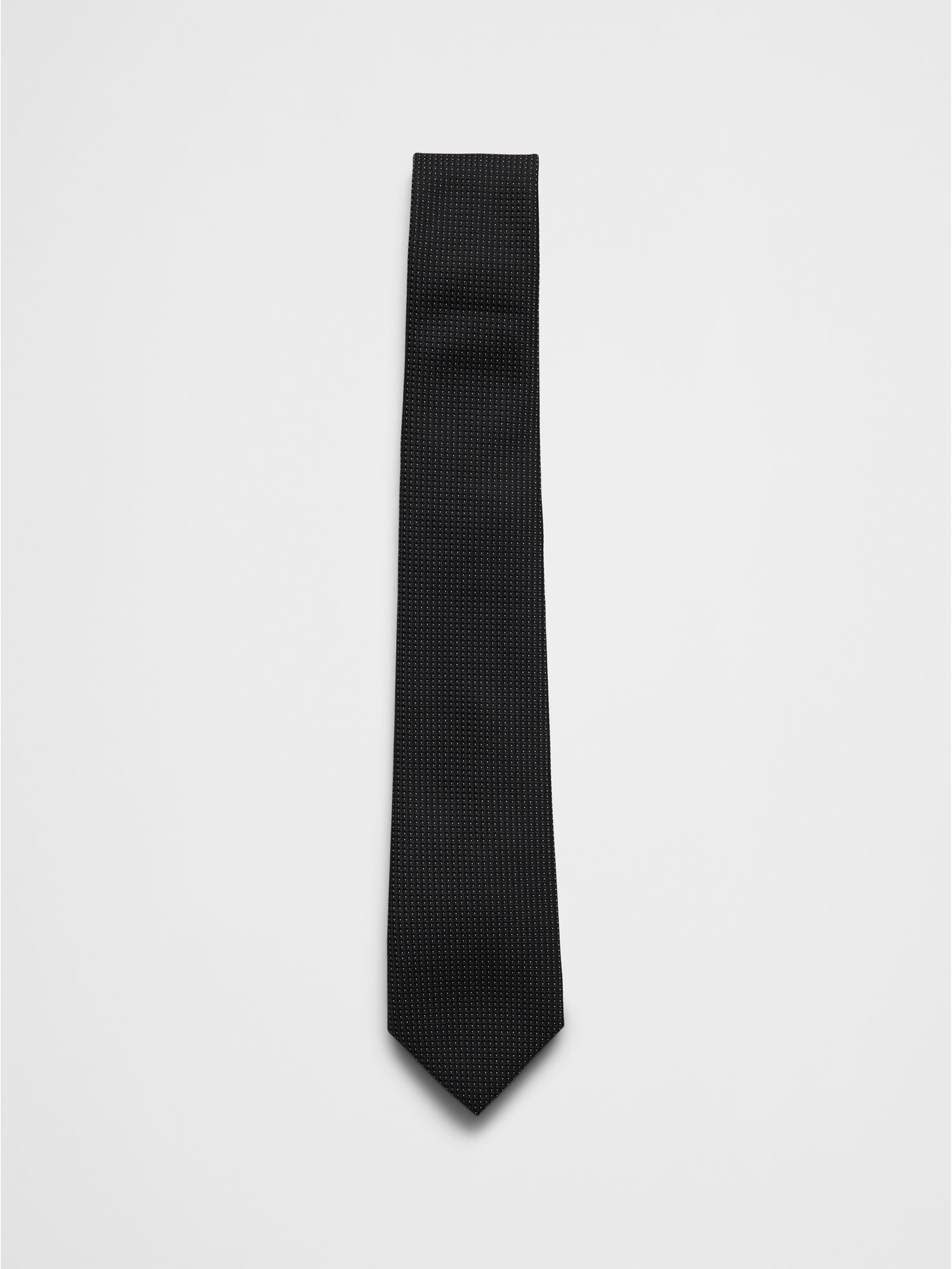 Black Micro Pin Dot Grid Tie