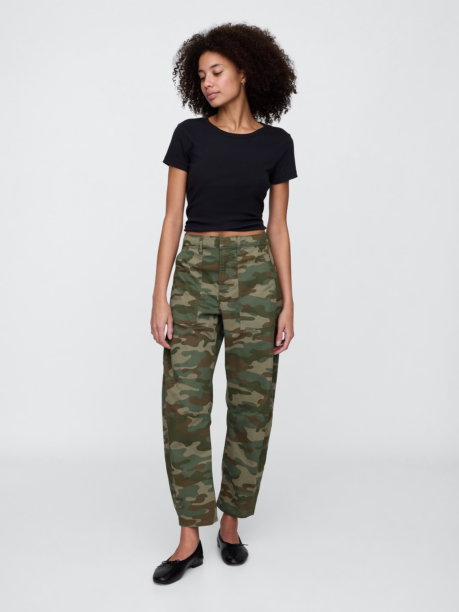 High Rise Barrel Khakis