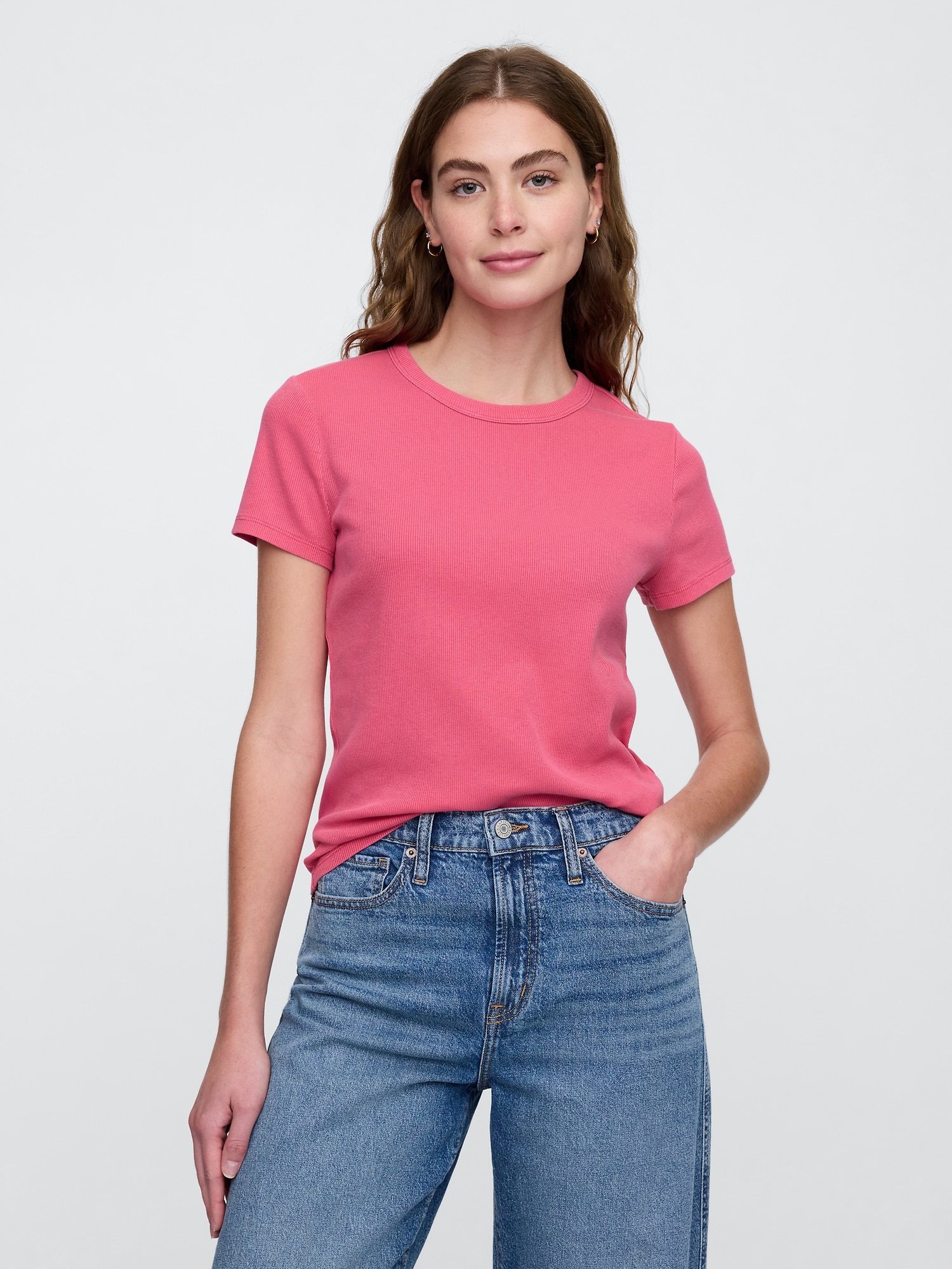 Ribbed Crewneck T-Shirt