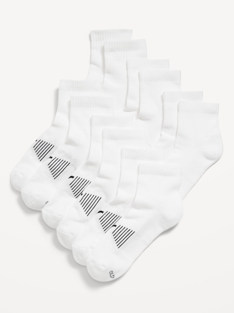 6-Pack Athletic Quarter Crew Socks for Men