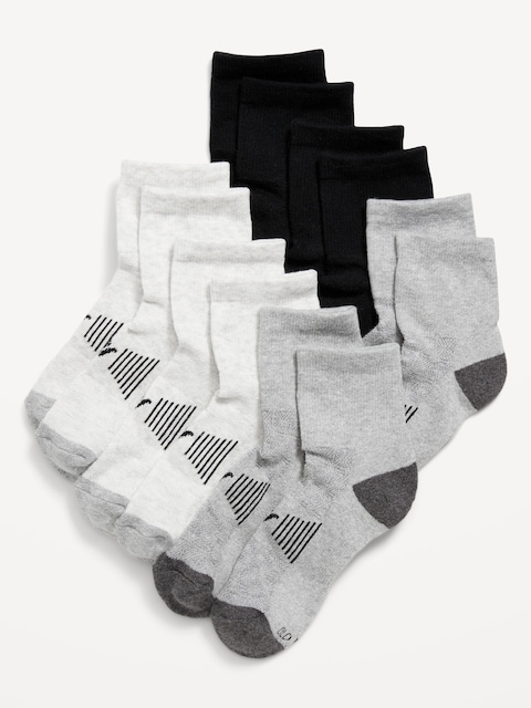 Gender-Neutral Quarter Crew Go-Dry Socks 6-Pack for Kids
