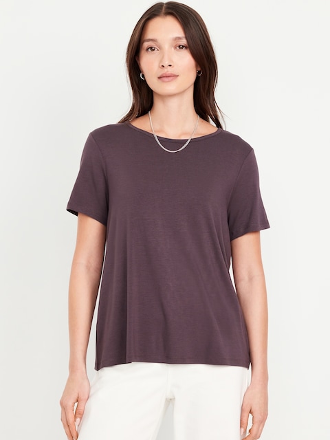 T-SHIRT LUXUEUX RAS DU COU POUR FEMME