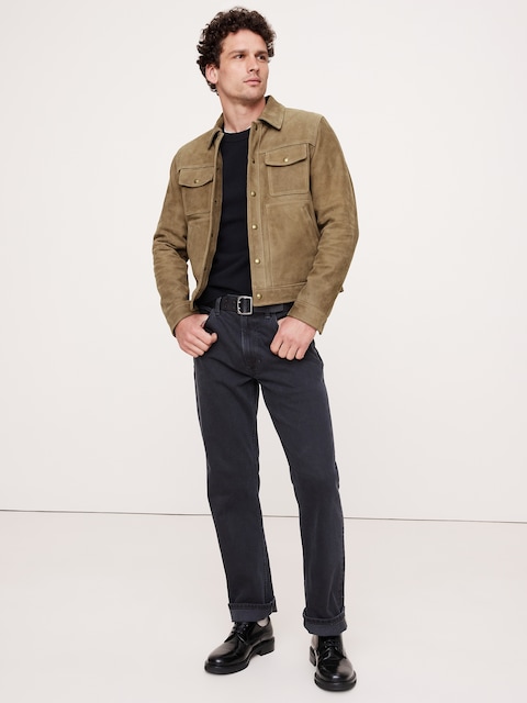 Nubuck Leather Trucker Jacket