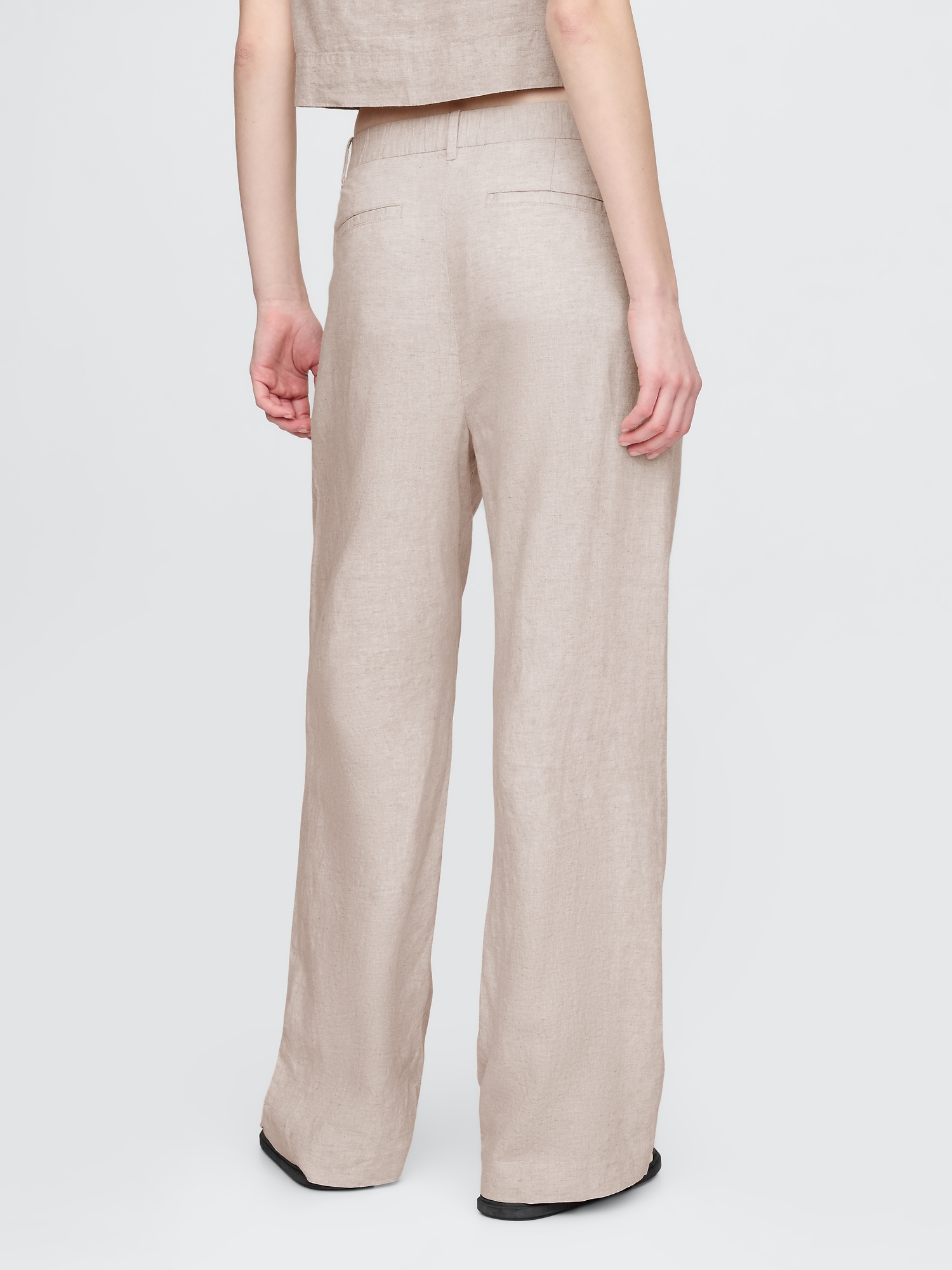 365 High Rise Linen-Blend Trousers