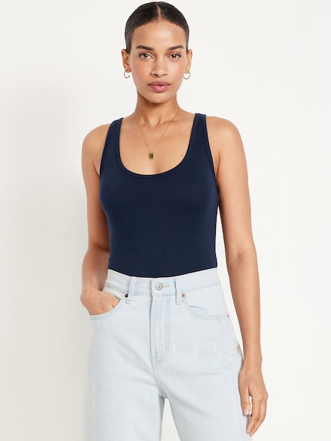 First-Layer Scoop-Neck Tank Top