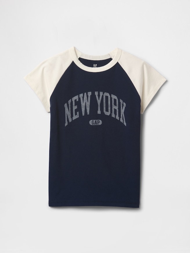 GAP NEW YORKロゴ ラグランTシャツ (キッズ)-1