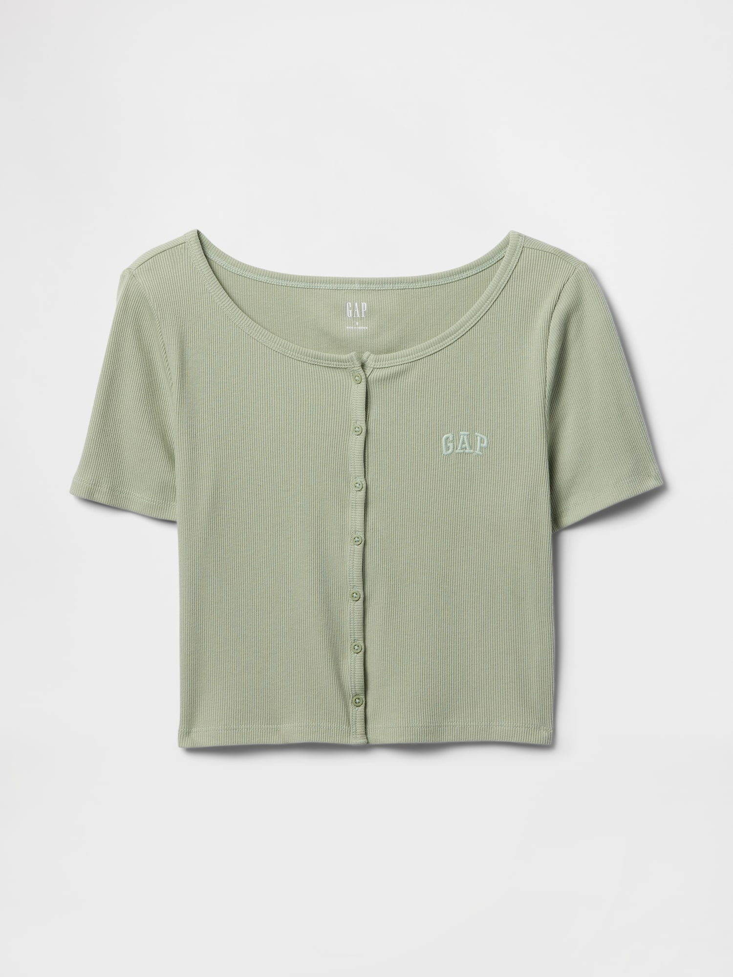 リブ クロップドTシャツ-4