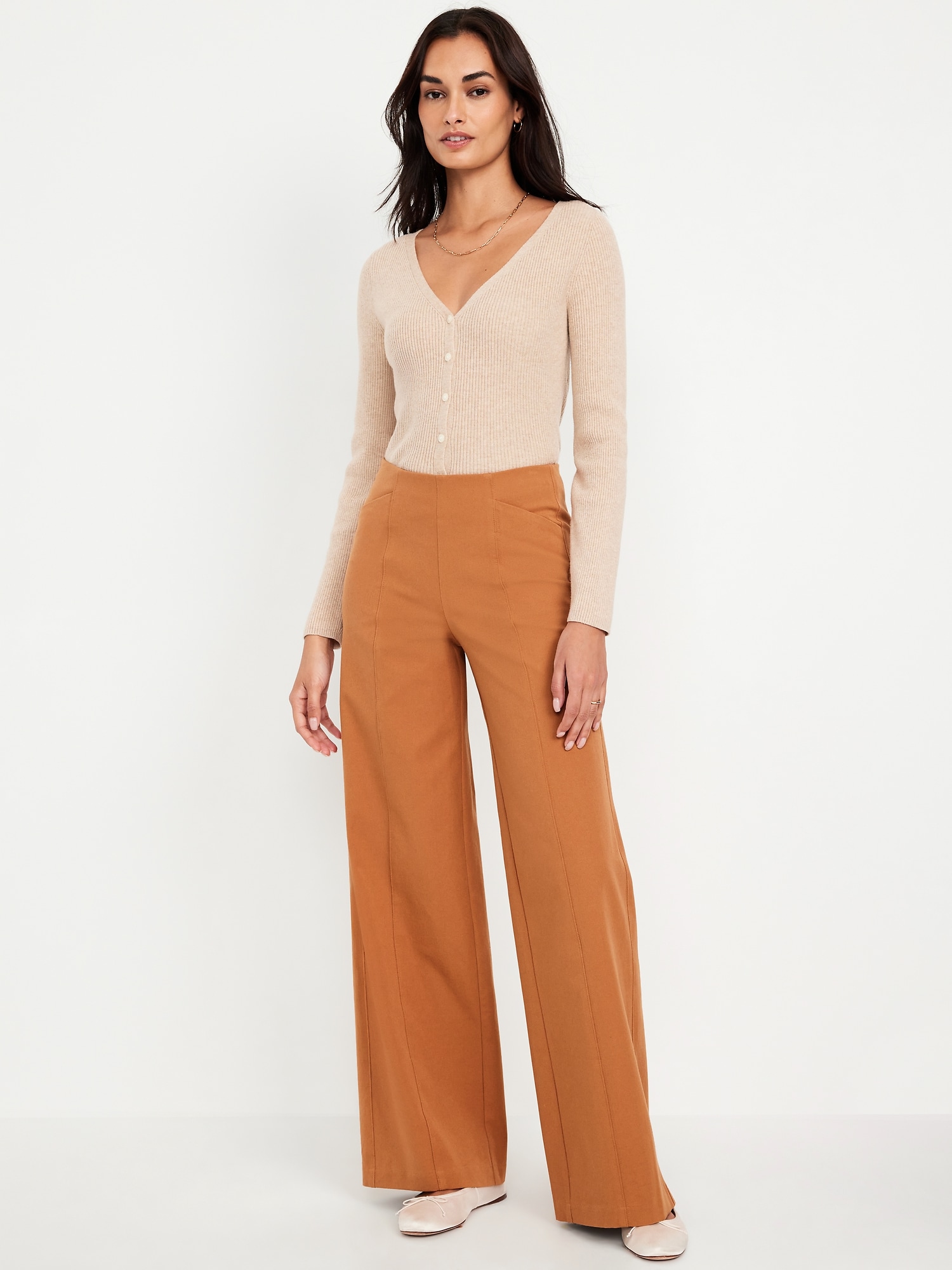 High-Waisted Pull-On Pixie Super Wide-Leg Pants