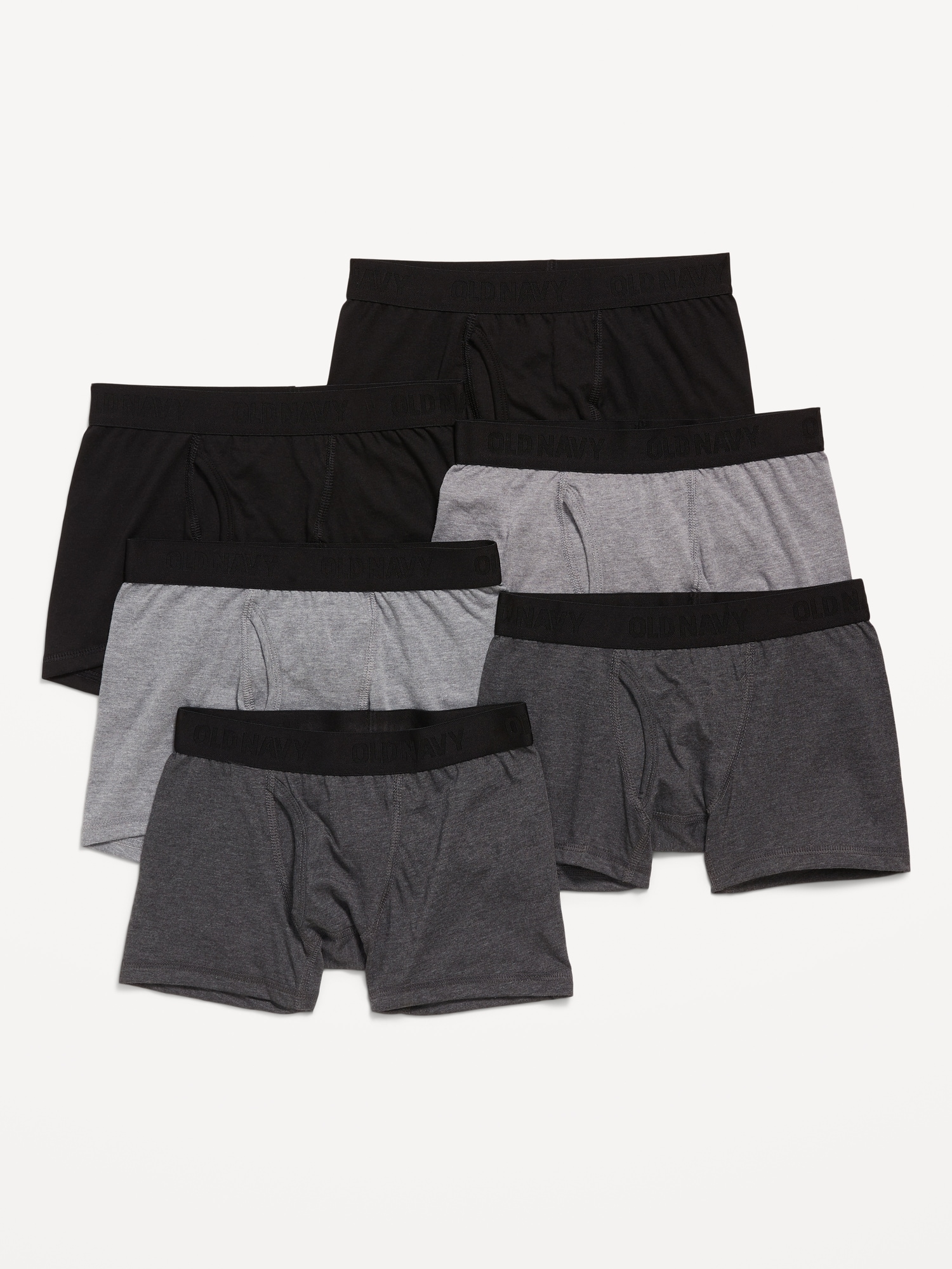 Solid Boxer-Brief Underwear 6-Pack for Boys