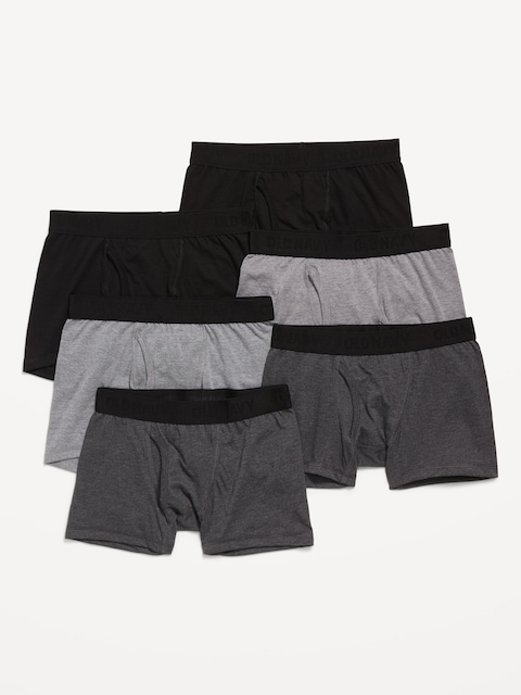Solid Boxer-Brief Underwear 6-Pack for Boys