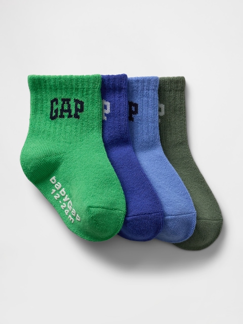 CHAUSSETTES COURTES À LOGO POUR BÉBÉ ET TOUT-PETIT (PAQUET DE 4 PAIRES)