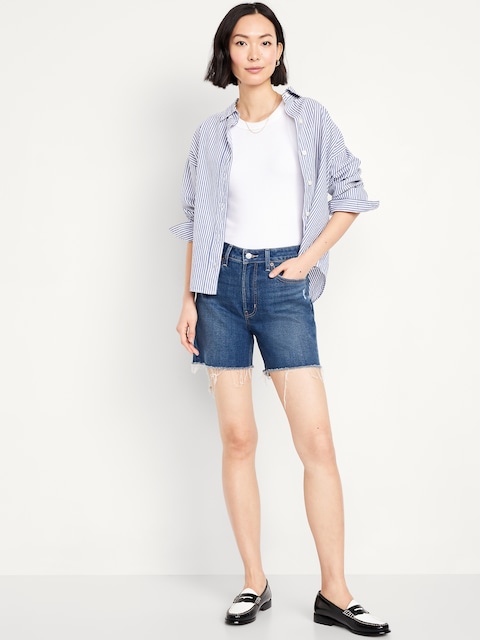 High-Waisted OG Jean Cut-Off Shorts -- 5-inch inseam