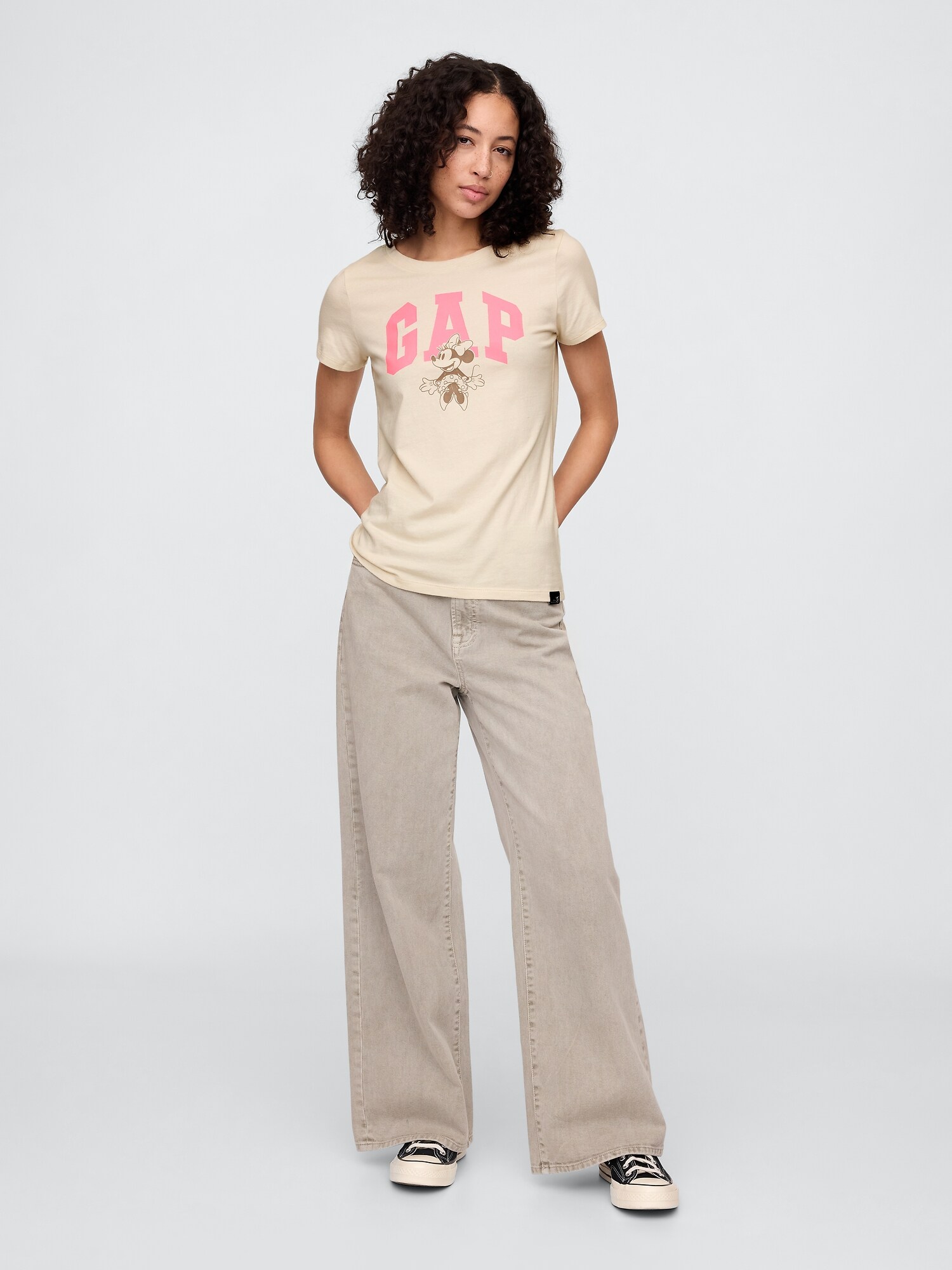 Gap × ディズニー ミニーマウス GAPロゴTシャツ-2