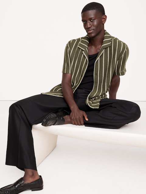 CHEMISE DE VACANCES EN JACQUARD À RAYURES