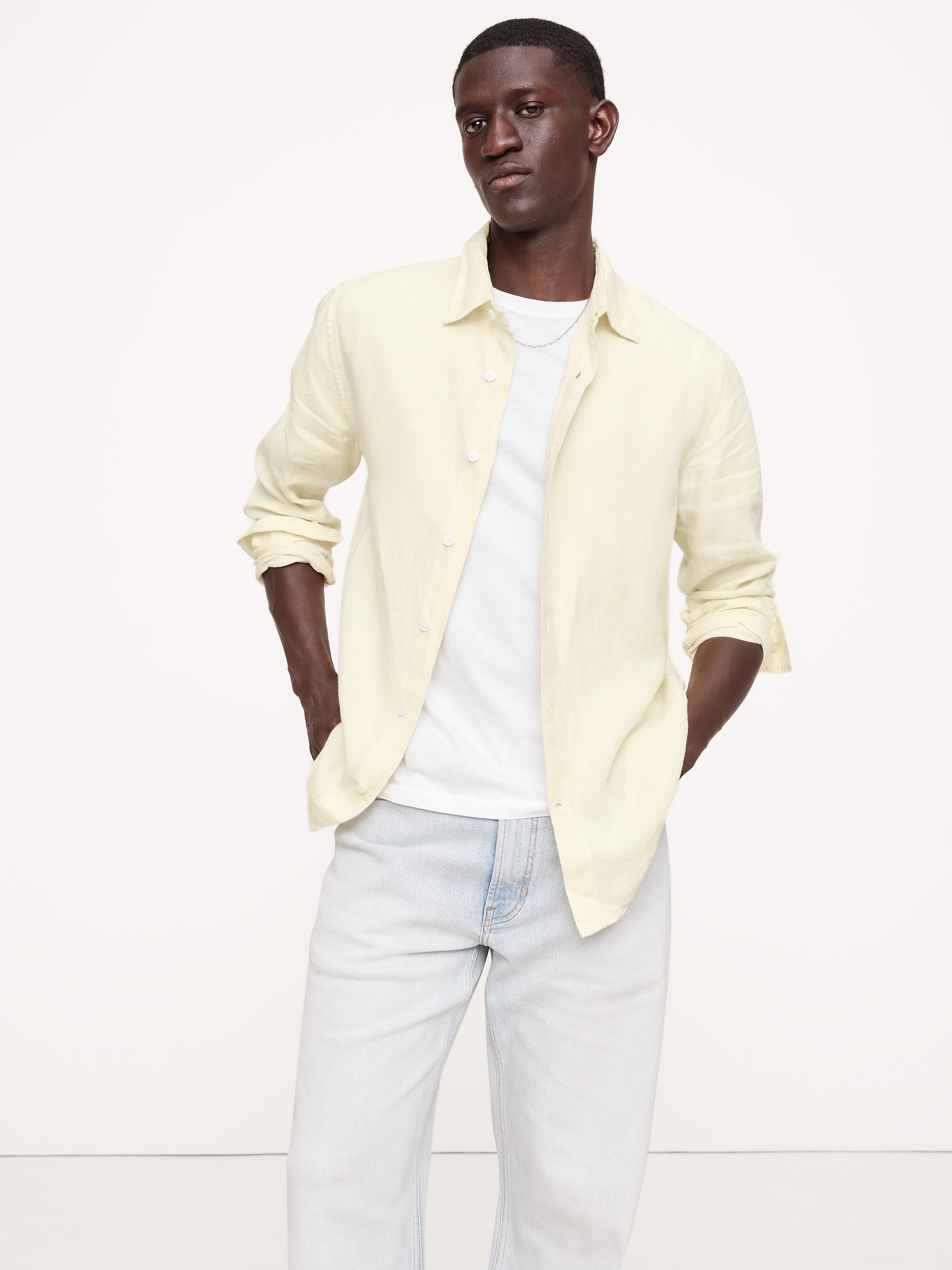Slim-Fit Linen Shirt