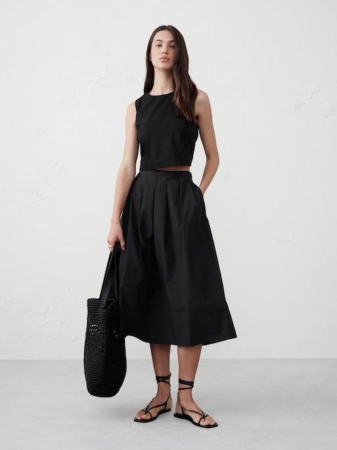 Cropped Poplin Top