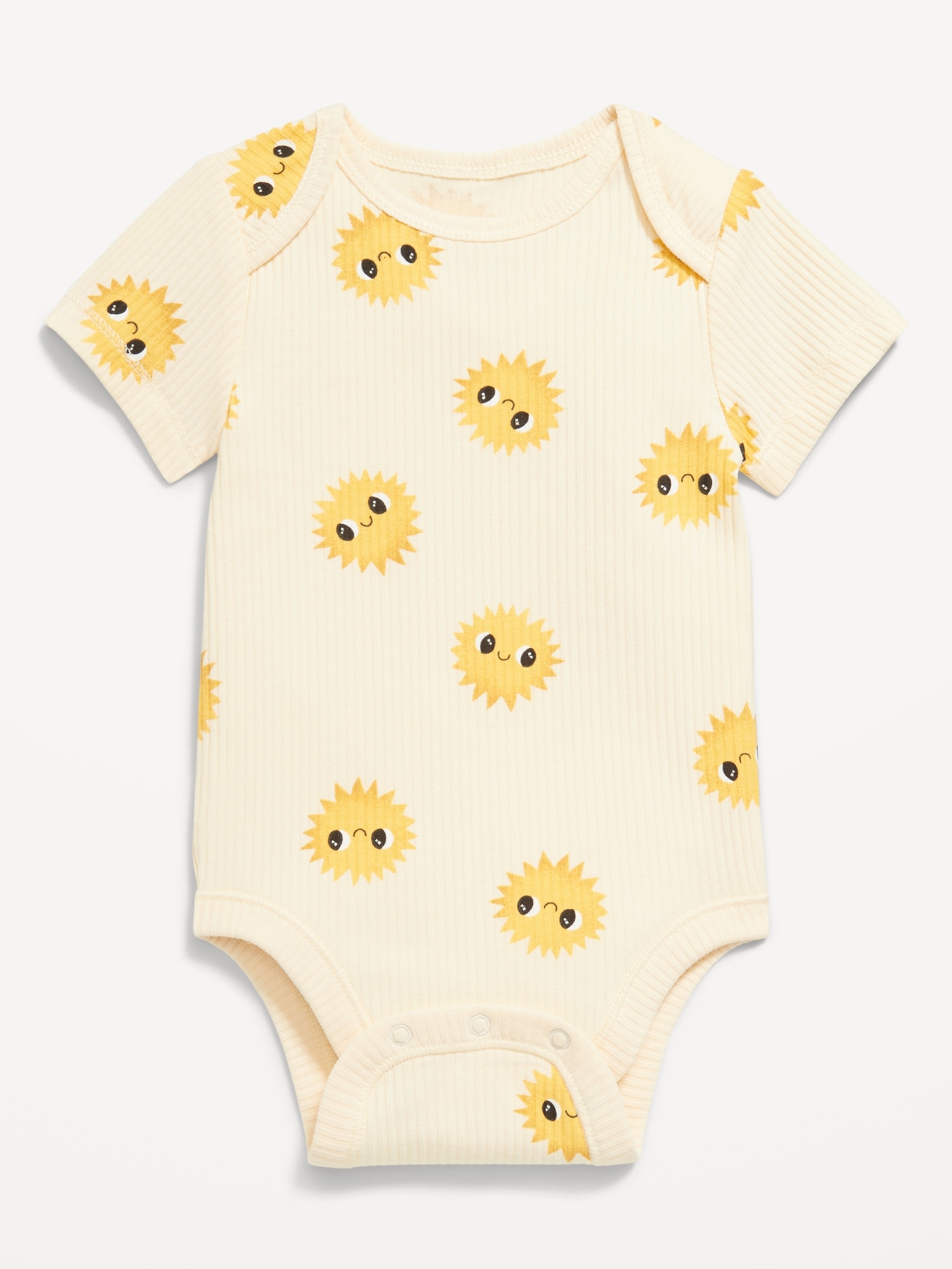 CACHE-COUCHE UNISEXE EN TRICOT CÔTELÉ À MANCHES COURTES ET À MOTIF POUR BÉBÉ