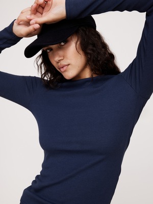 リブ ロングスリーブ クルーネックTシャツ