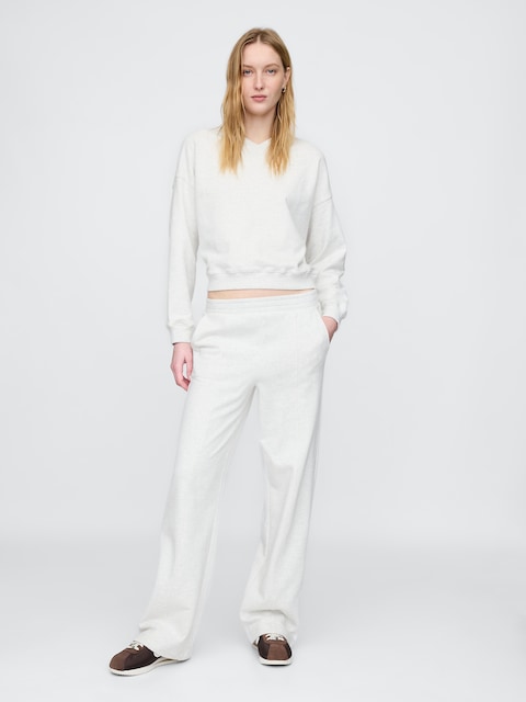 PANTALON EN JERSEY BOUCLETTE ÉPAIS À COUPE DROITE ET À COUTURES APPARENTES