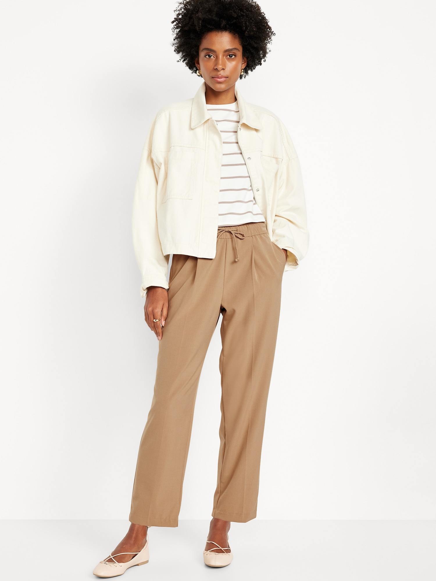 PANTALON BILLIE DROIT À TAILLE HAUTE LONGUEUR CHEVILLE